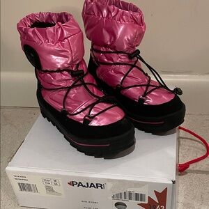 Pajar Kids Boots in Neon Pink and Black